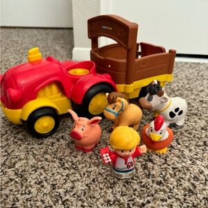 Little People Tow N Pull Farm Animal Playset with Red Tractor